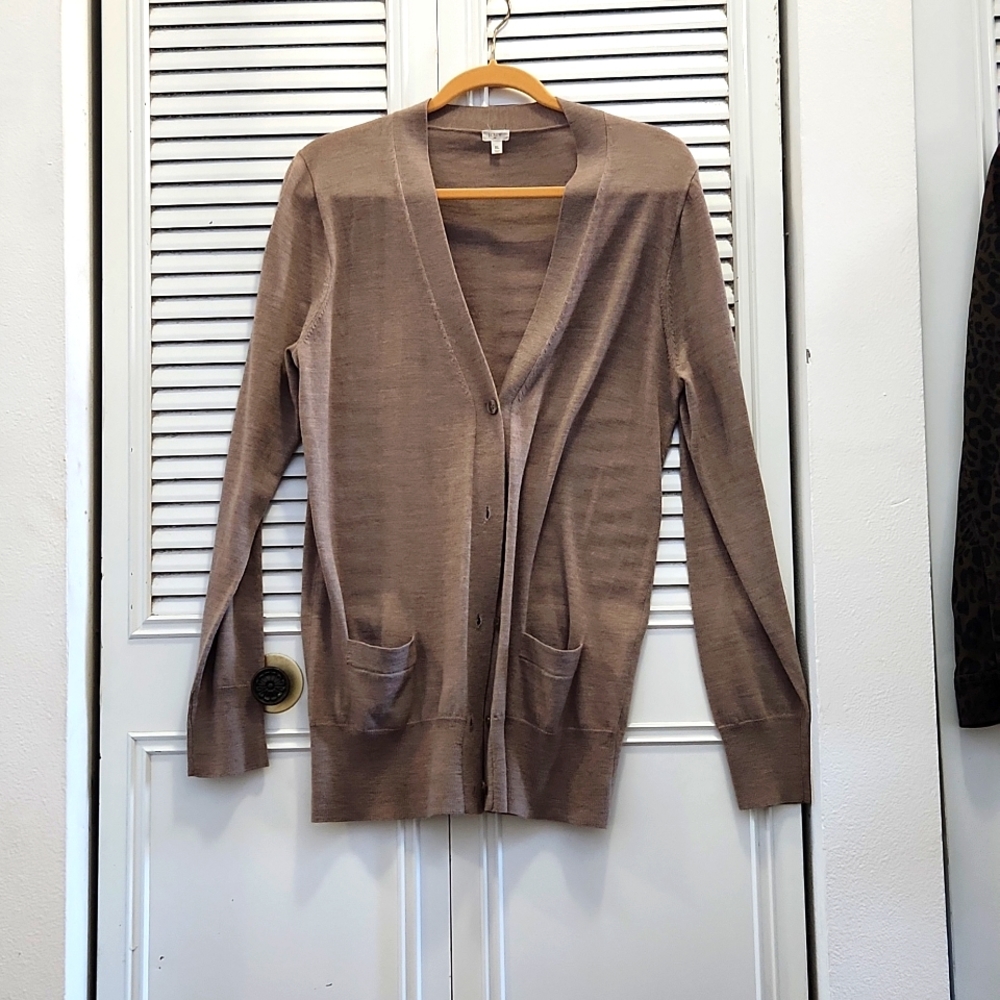 J Crew taupe cardigan